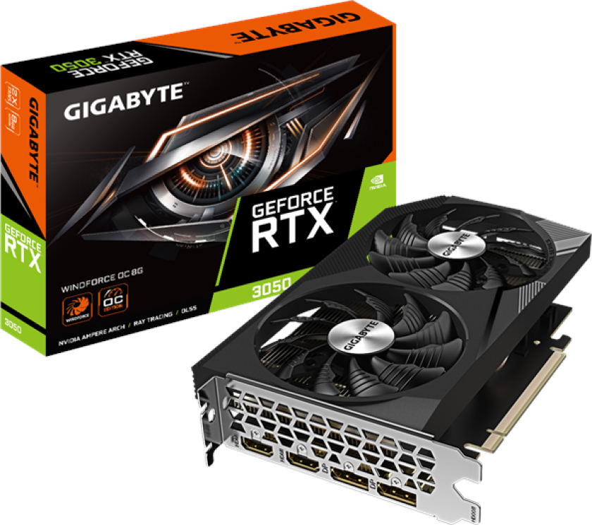 GeForce RTX 3050 WindForce V2 OC - 8GB GDDR6 VRAM - Grafikkort