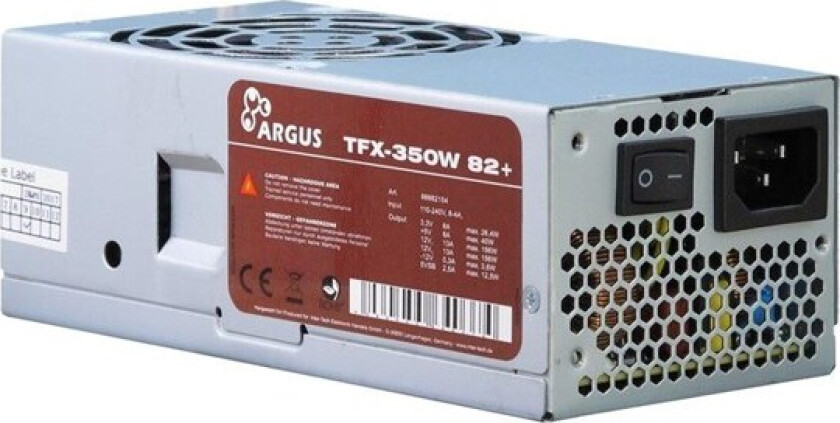 Argus TFX-350W Strømforsyning (PSU) - 350 Watt - 80 mm - 80 Plus White sertifisert