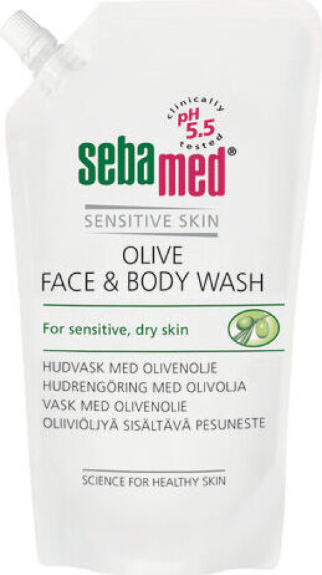 SebaMed Olive Face & Body Wash refill, 1000 ml