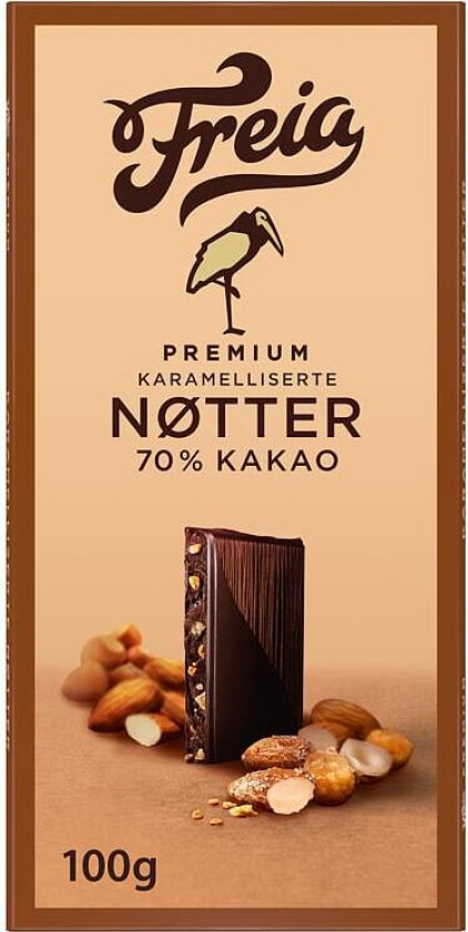 Premium Dark 70% Karam. Nøtter 100g