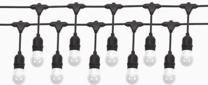Lyskrans 10m lyskjede 10xE27 lamper IP44