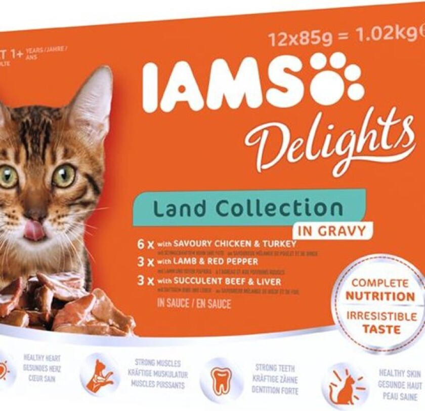 Iams Delights in gravy Multipack Land Collection 12x85 g