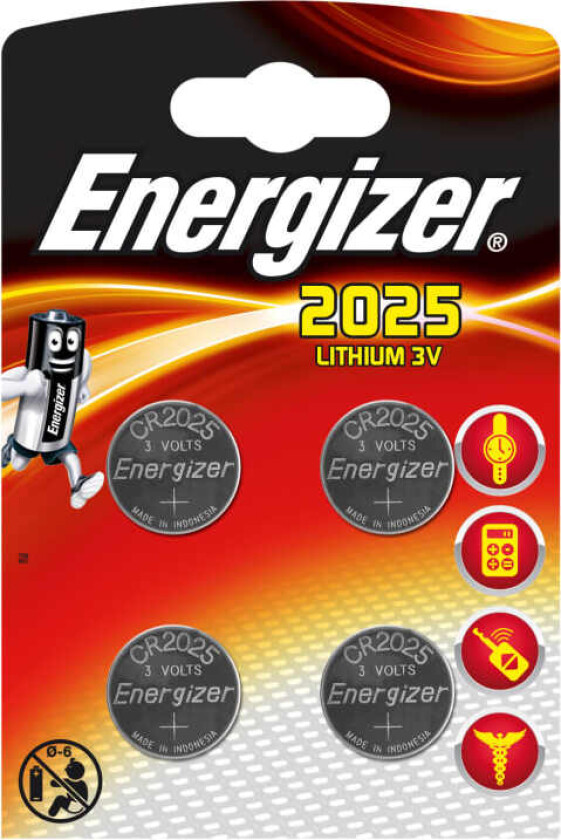 Batterier Cr2025 Lithium 3v 4stk