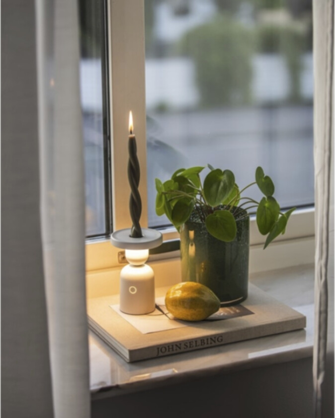 Nantes Bordlampe/lysestake LED USB Hvit 2200K/2700K dimbar