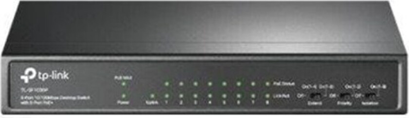 TL-SF1009P 9-Port 10/100Mbps Desktop Switch with 8-Port PoE+