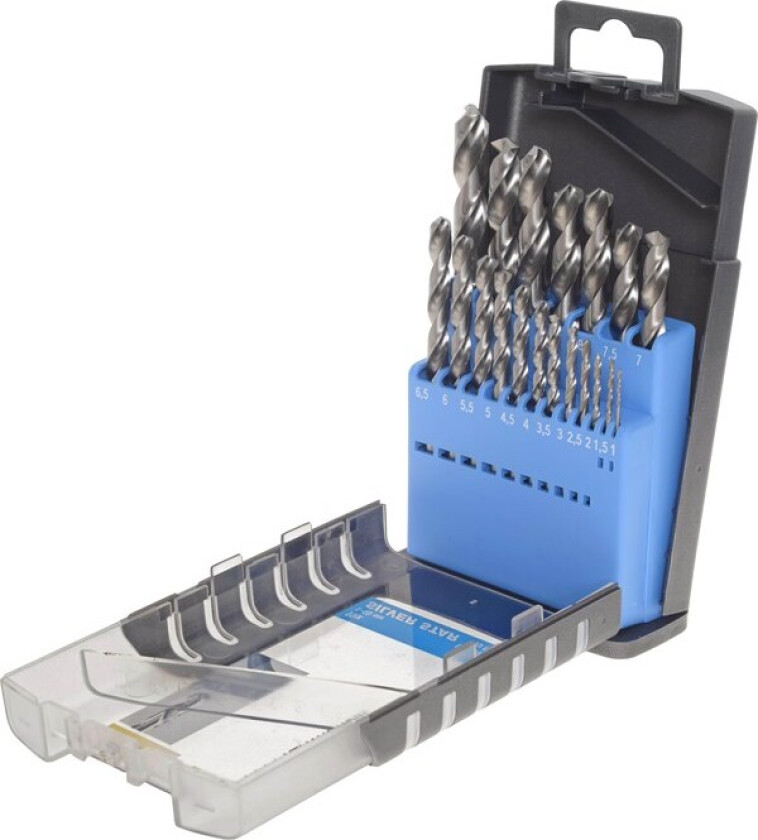 HSS-bor, Silver Star, 1-10 mm i kasse, 19 deler