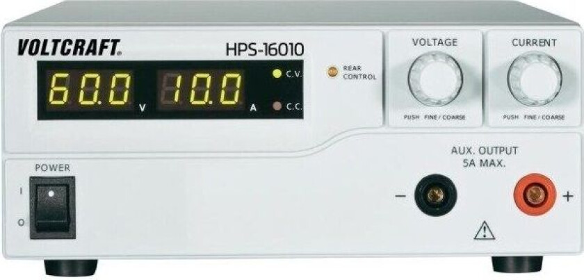 Voltcraft laboratoriestrømforsyning, justerbar HPS-16010 1 - 60 V/DC 0 - 10 A 600 W 1 x Fjernkontroll (HPS-16010)