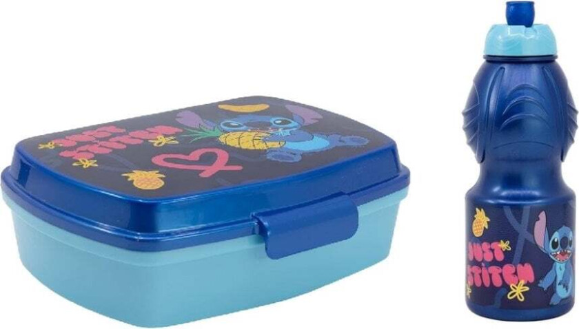 2-Pack Lilo & Stitch Matboks & Pop-up vannflaske