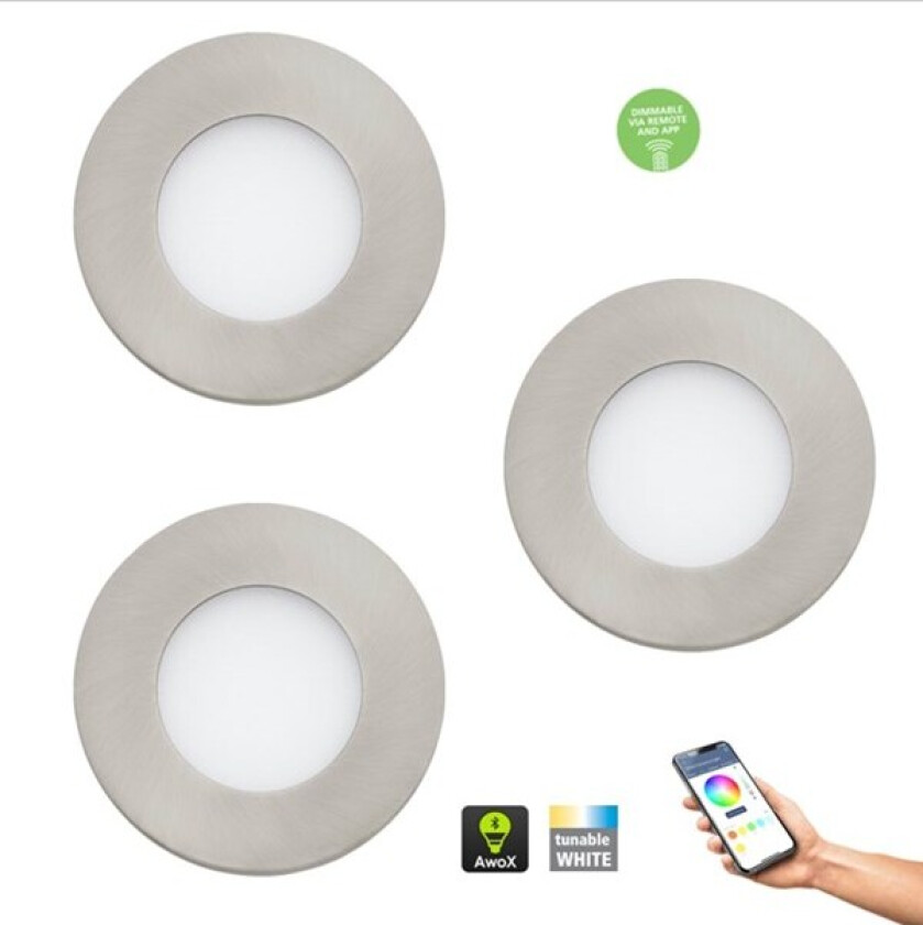 Connect-Z indbugning FUEVA-Z SMARTLIGHT SÆT Børstet STÅLL Ø185