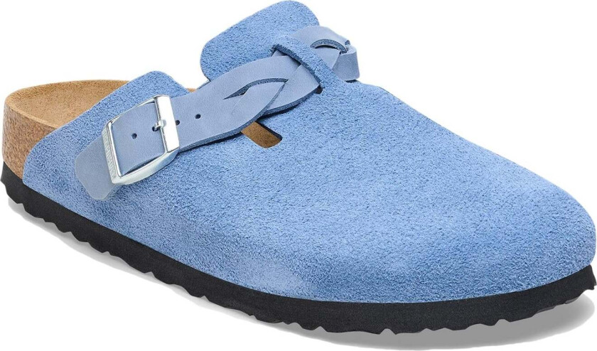 Boston Braided Suede Leather Narrow Sko Lyseblå female 40