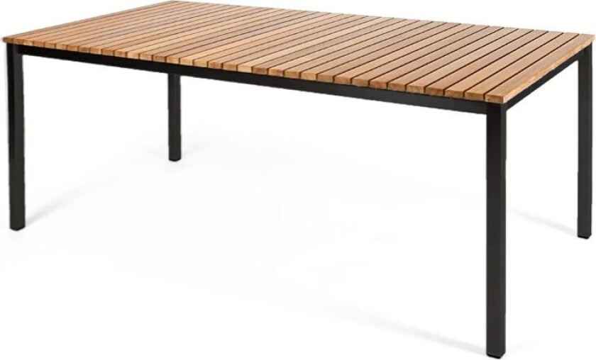 Häringe spisebord Teak, medium, svart stålstativ