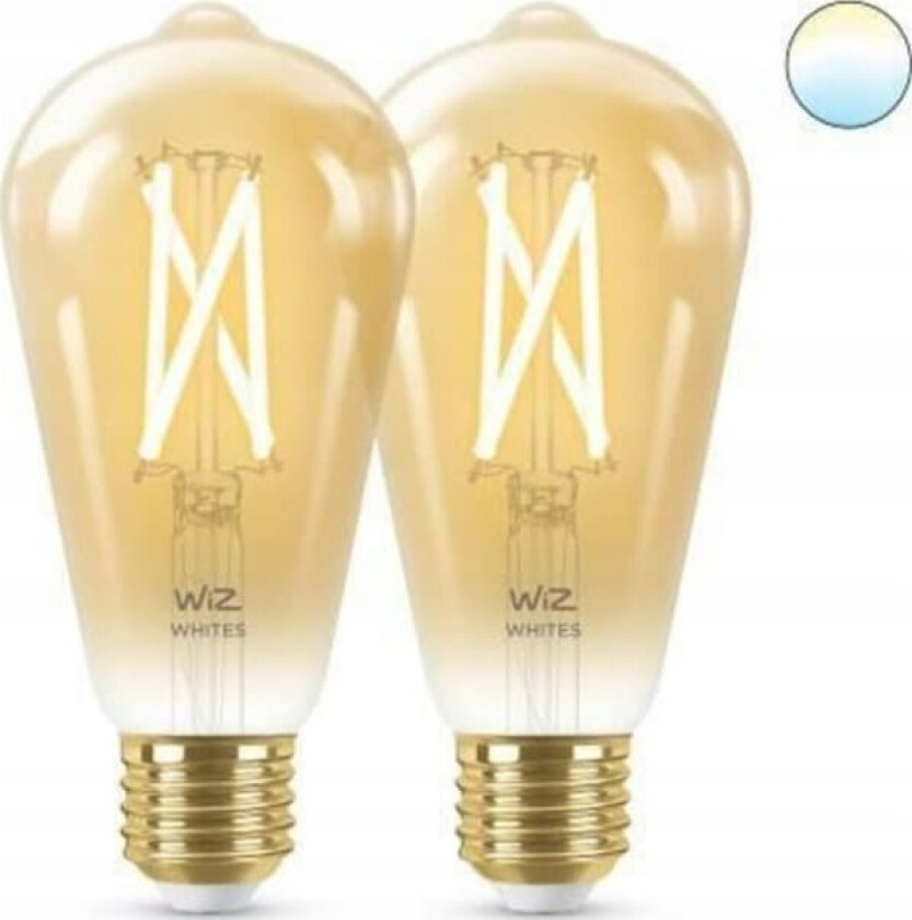 8719514551077, Smartpære, Wi-Fi, Gull, LED, E27, Hvit