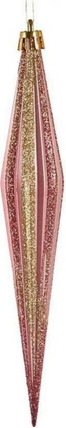 Juletrekule Avlang 3 x 3 x 18,5 cm Rosa Gylden PVC