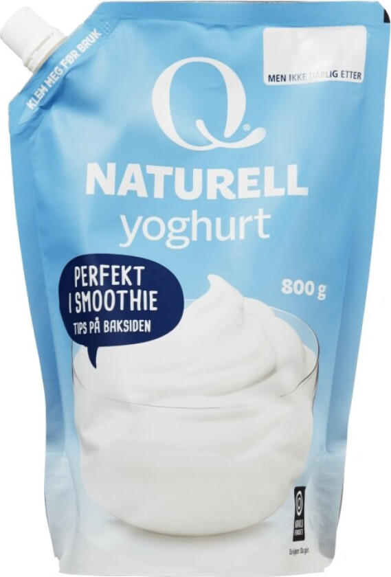 Q Frokotsyoghurt Naturell 800g pose