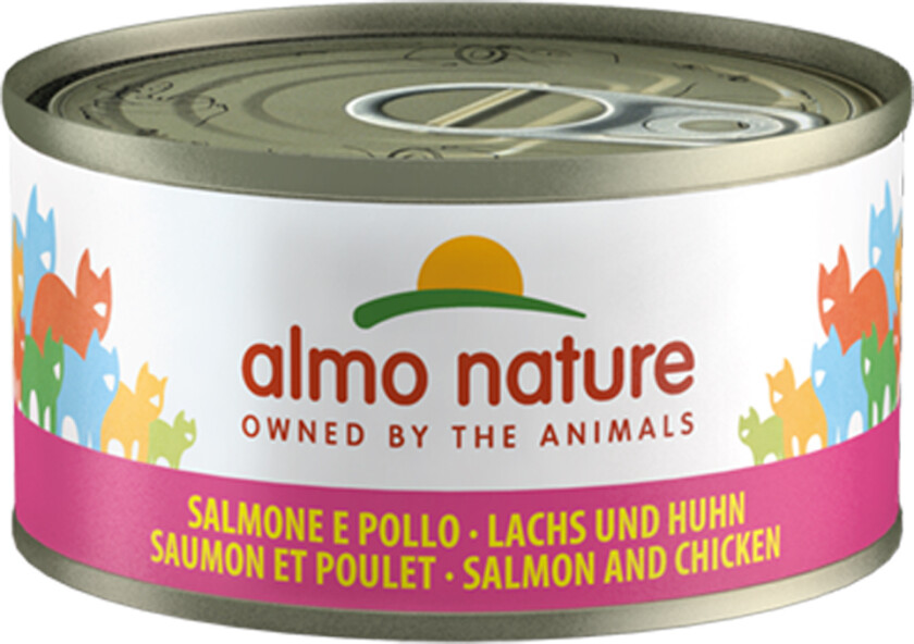 Almo Nature 6 x 70 g - Laks & Kylling i gelè