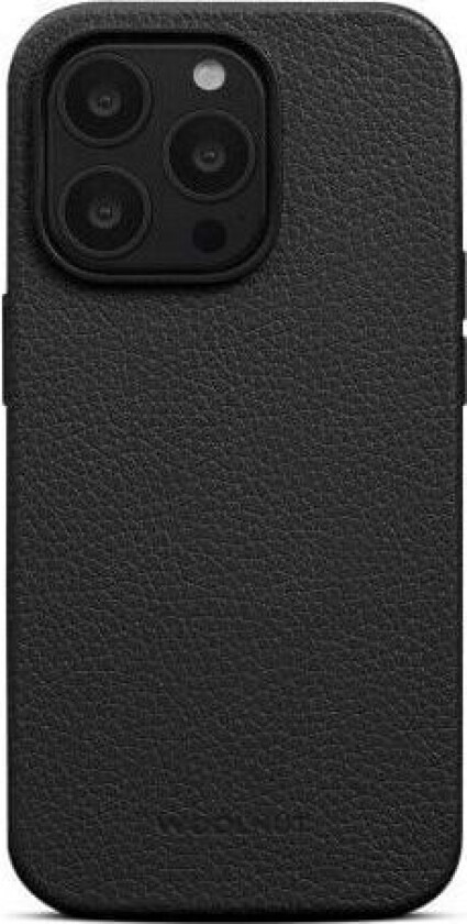 WOOLNUT iPhone 14 Pro WOOLNUT Ekte Skinn Deksel - MagSafe Kompatibel - Svart