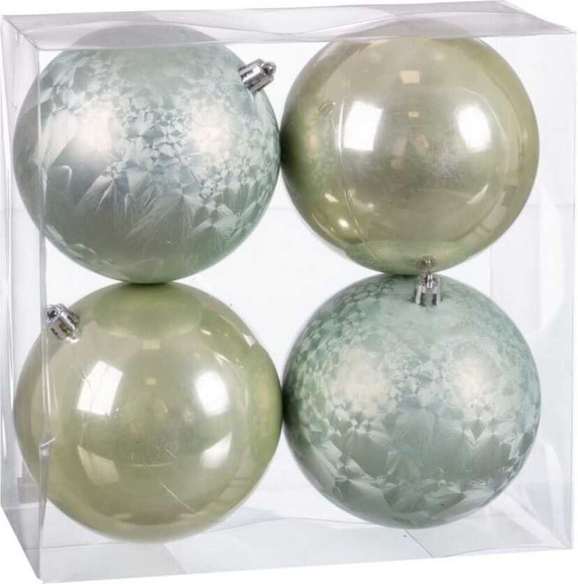 Juletrekuler Grønn Plast 10 x 10 x 10 cm (4 antall)