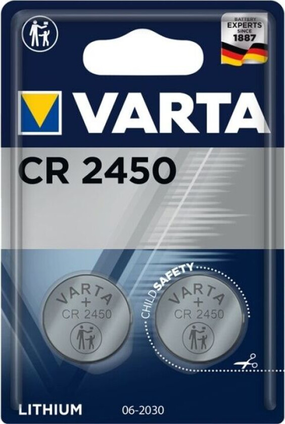 Batteri Lithium CR2450 3V 2 pk - 6208568