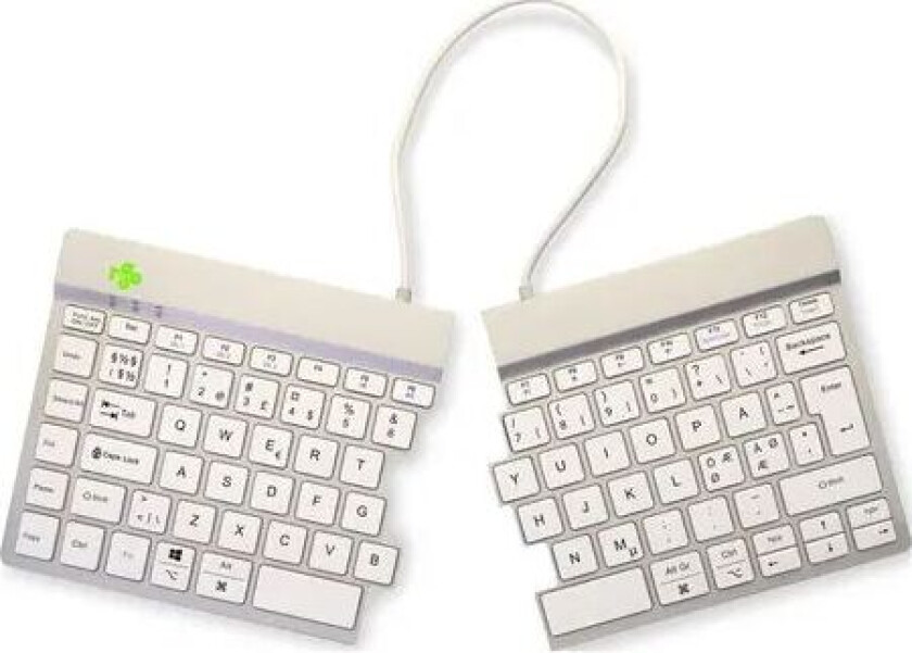 R-Go Split Break - keyboard - with integrated break indicator - QWERTY - Nordic - white - Tastatur - Nordisk - Hvit