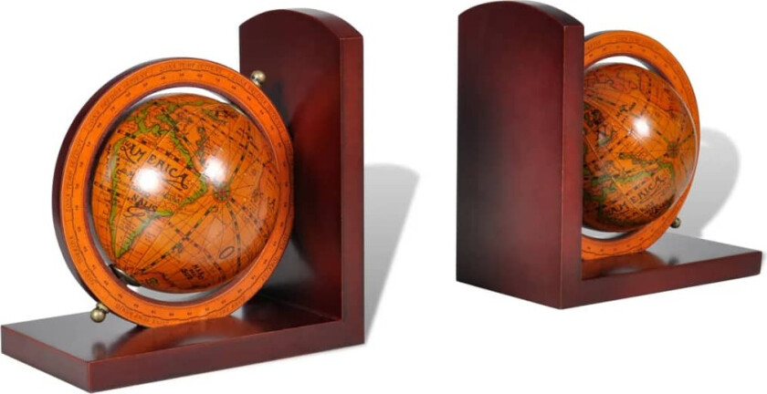 Bokstøtter med globus - 2 stk