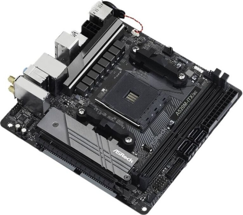 A520M-ITX/ac - Hovedkort - mini-ITX - Socket AM4 - AMD A520 Chipset - USB-C Gen1, USB 3.2 Gen 1 - Gigabit LAN, Wi-Fi, Bluetooth - innbygd grafikk (CPU kreves) - HD-lyd (8-kanalers)