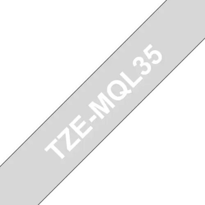 Tape 12mm Tze-mql Hvit/lyse Gray