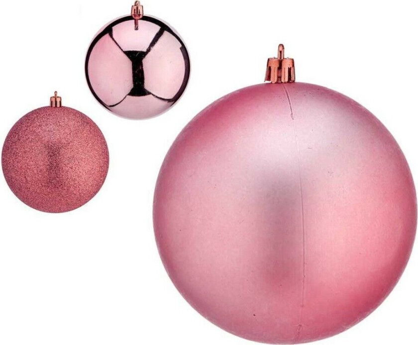 Juletrekuler à 12 cm 6 antall Rosa Plast