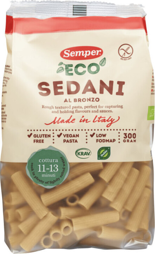 Pasta Sedani glutenfri Økol 300g