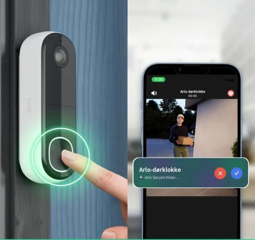 Bilde av Essential 2K Trådløs videodørklokke med Chime 2