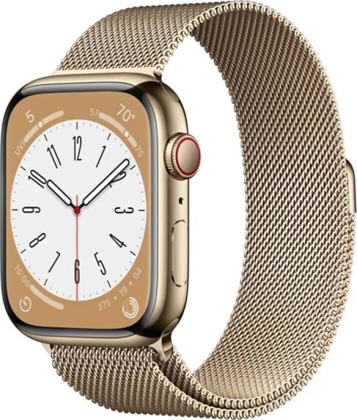 Watch Series 8 GPS + Cellular 45mm Gold Stainless Steel Case with Gold Milanese Loop