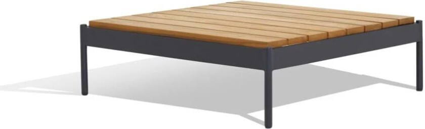 Lidö sofabord Teak, mørkegrå aluminiumsramme