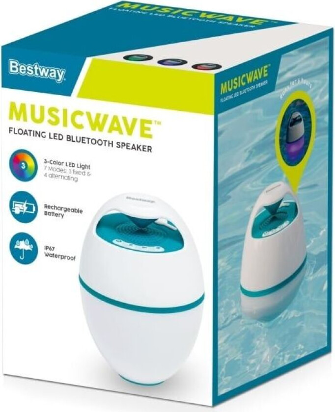 MusicWave Flydende LED Bluetooth-Højtaler til Pool