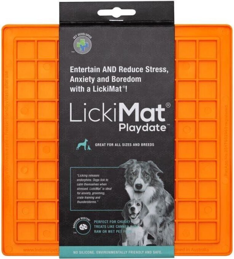 LICKI MAT - Dog Bowl Playdate Orange 20X20Cm - (645.5330)