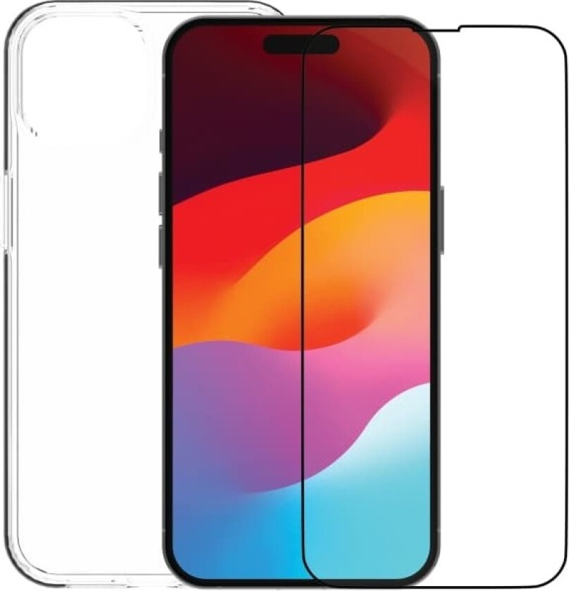 iPhone 15 dbramante1928 360 Protection Eco Bundle - Deksel & Skjermbeskytter - Gjennomsiktig / Svart Kant