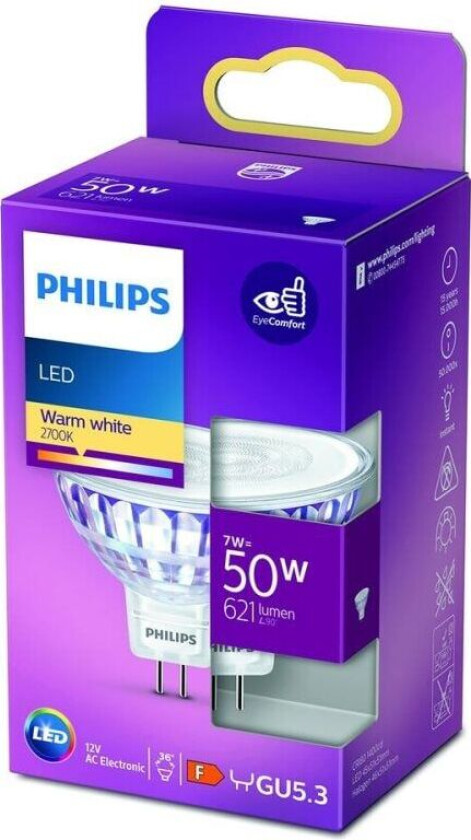 LED-lyspære Spot 7W/827 (50W) 12V GU5.3