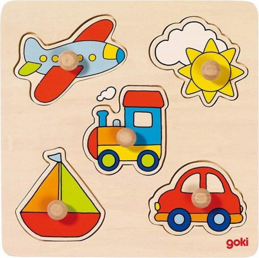 Wooden Stud Puzzle Vehicles Tre