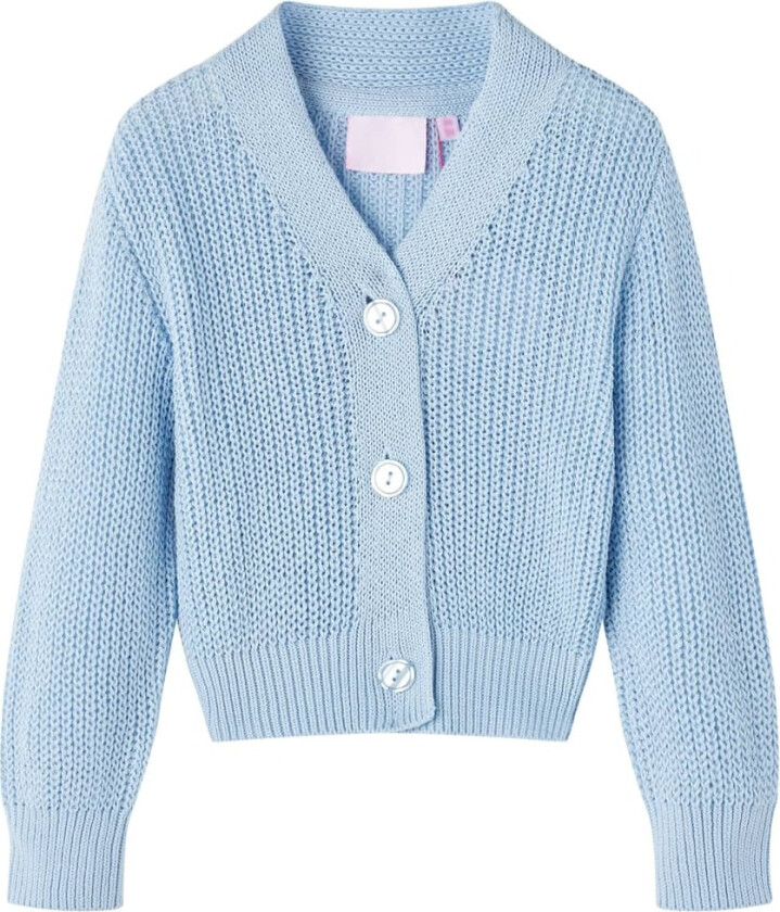Bilde av Cardigan for barn strikket blå 128