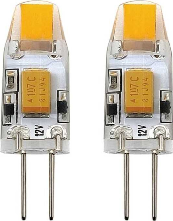 Eglo - LED-lyspære - G4 - 1.8 W - klasse F - varmt hvitt lys - 2700 K - gjennomsiktig (en pakke 2)