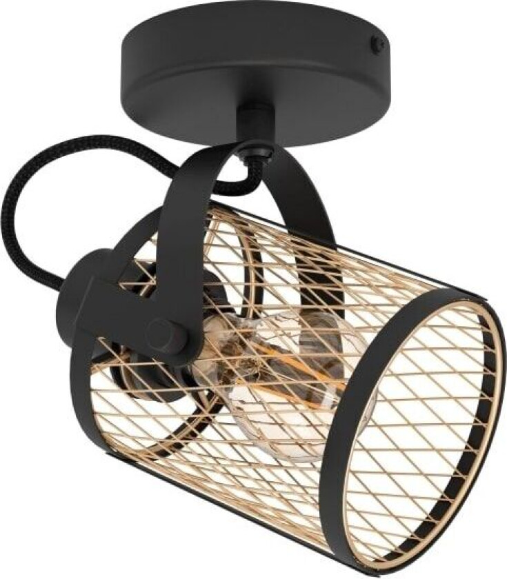 Dellow, Overflateegnet, E27, 1 ampuller, 220-240 V, Sort, Messing