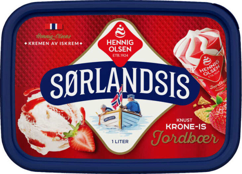 Sørlandsis Kroneis Jordbær1l Hennig-Olsen Is