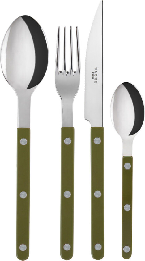Bistrot 4 Pieces Cutlery Set Solid Green Fern
