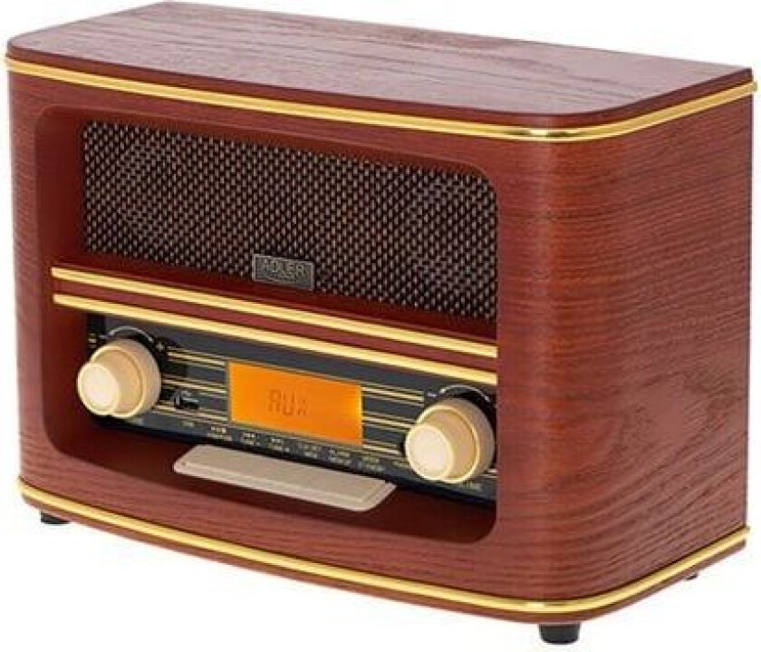 AD 1187 Retro Radio AUX in Wooden Alarm function