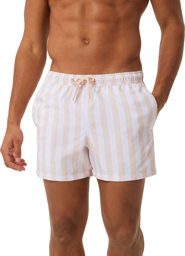 Borg Print Swim Shorts, badeshorts, BB SUNNY STRIPE 1