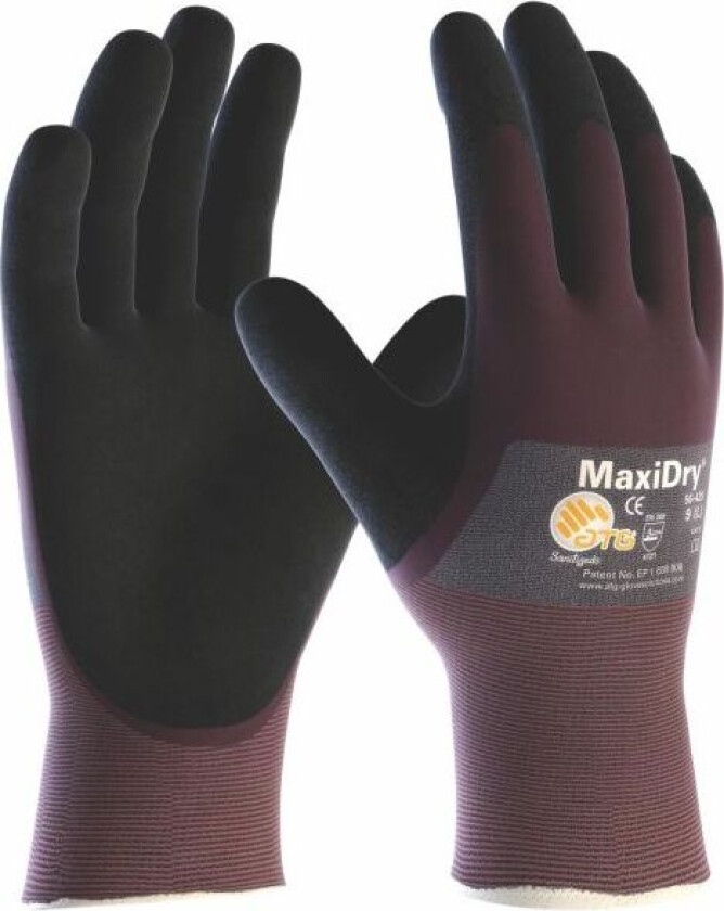 MaxiDry 56-425 Monteringshanske med ¾ belegg Størrelse 10