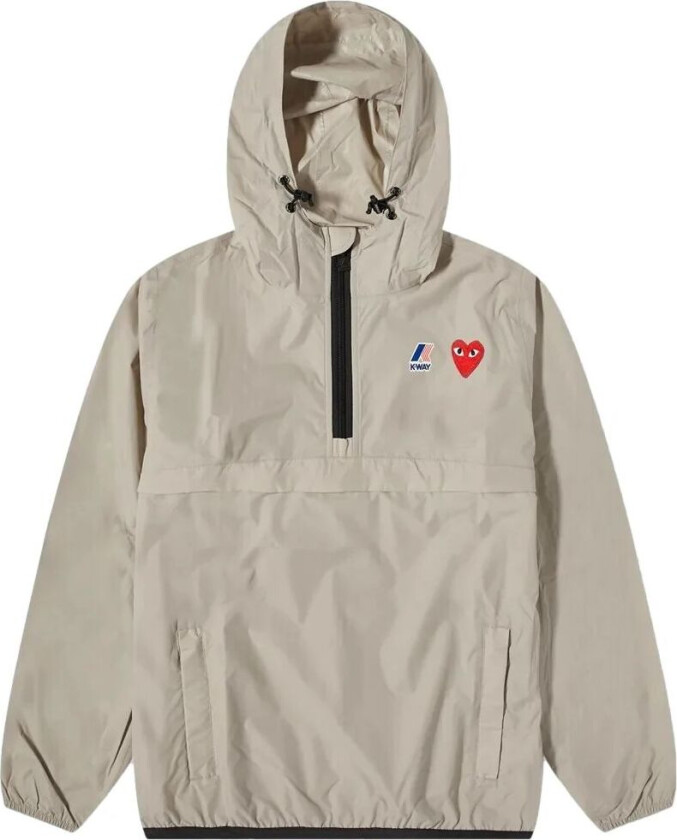 Comme Des Garcons Play K-Way Leon Half Zip Jakke Beige unisex XXL