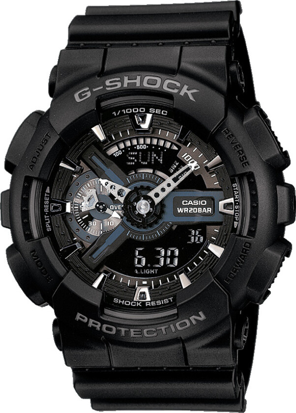 G-Shock GA110 1BER - Anadigi - Sølv - Herreklokker - Resin - Mineral