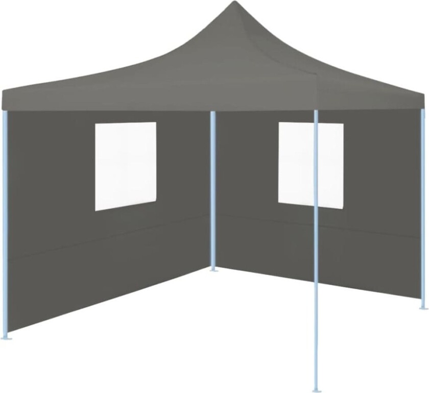 Sammenleggbart festtelt popup med 2 sidevegger 3x3 m antrasitt