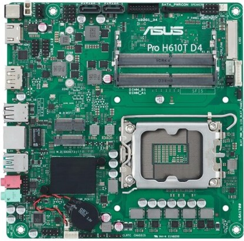 Pro H610T D4-CSM Hovedkort - Intel H610 - Intel LGA1700 socket - DDR4 RAM - Thin Mini-ITX