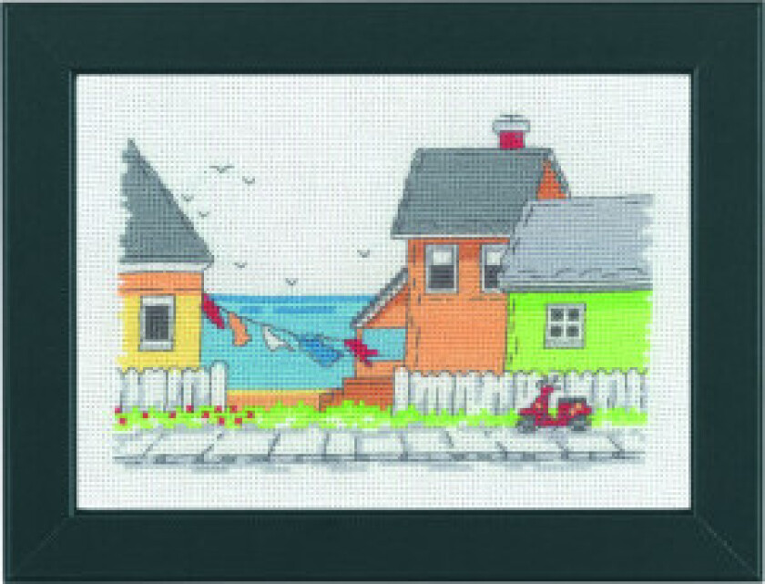 Broderisett Strandgaden 18x13cm