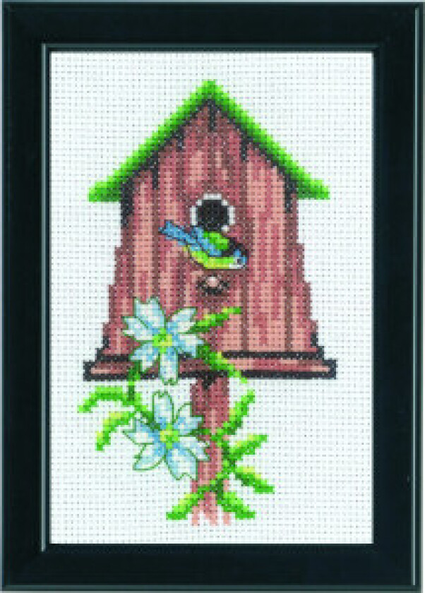 Broderikit Fuglekasser 9x14cm